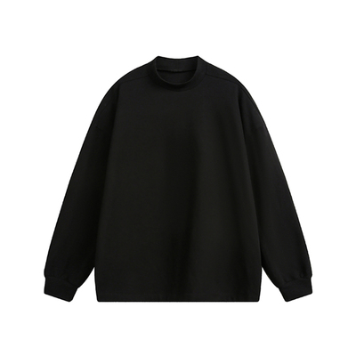 男道秋冬季纯色半高领德绒打底长袖T恤男女宽松简约保暖内搭上衣