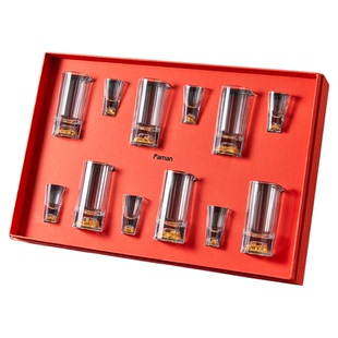 高端精致水晶玻璃白酒杯高级感一套二两分酒器一口子弹杯礼盒套装