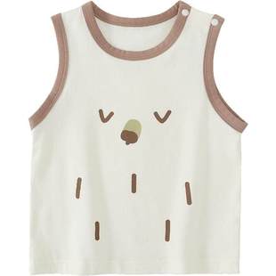 婴儿背心夏季儿童无袖T恤薄款女童吊带超萌可爱男童衣服宝宝上衣