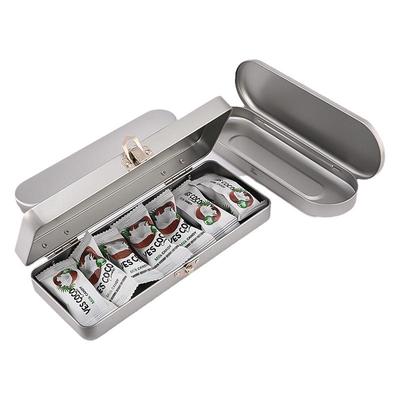 马口铁盒翻盖包装钢笔文具粉刺针镊子收纳铁盒磨砂银金属盒长方形