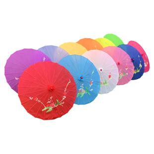 包邮舞蹈伞演出旗袍走秀道具油纸伞复古吊顶装饰跳舞古典绸布花伞