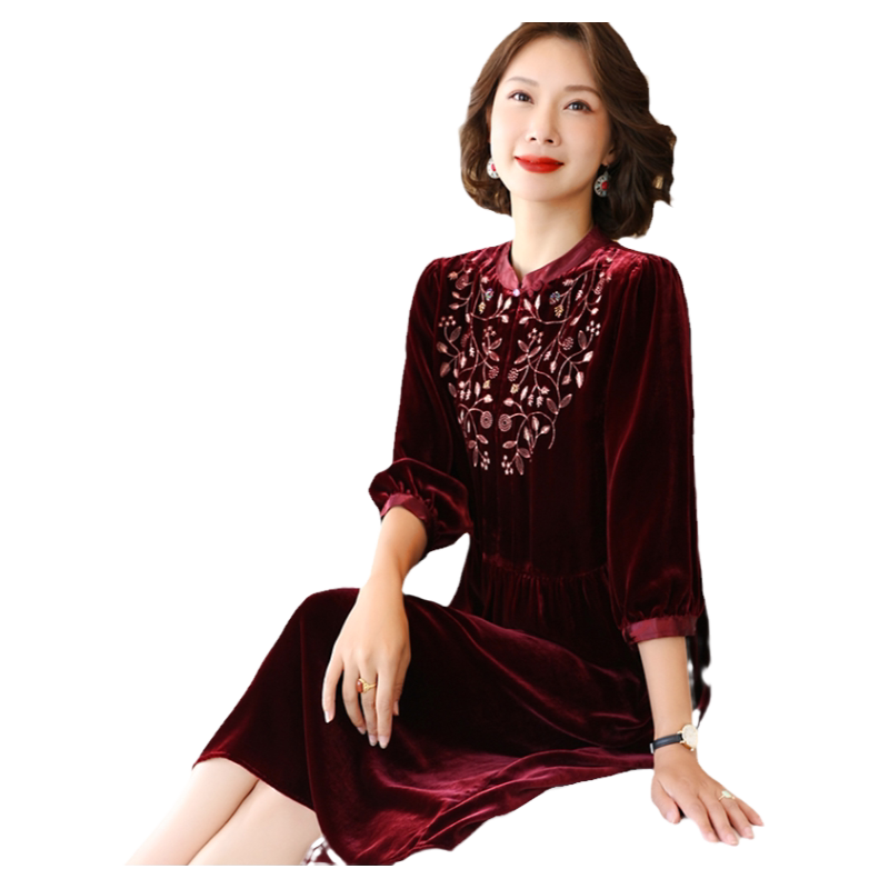 新款真丝喜婆婆高端傲冬