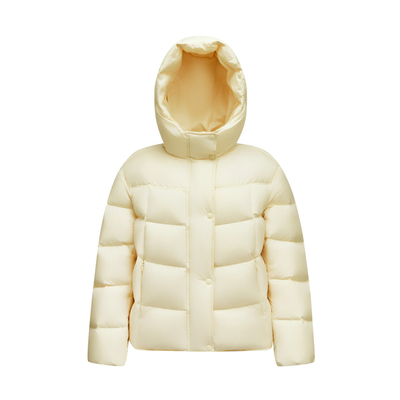 森马羽绒服女短款纯色连帽外套冬