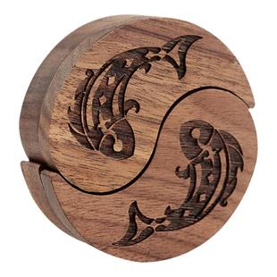 rockhouse木质拨片盒手工弹片胡桃木拨片实木拨防尘耐磨拨片收纳