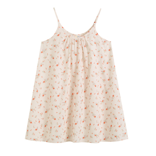 梵高七月夏季新款碎花甜美田园纯棉圆领宽松居家服打底吊带背心裙