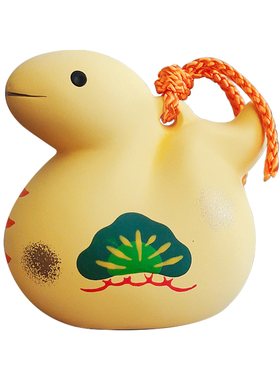 日本药师窑生肖蛇年幸运土铃摆件