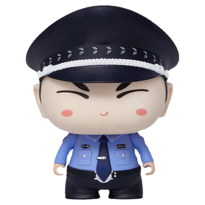 蜀黍家警察公仔交警手办卡通模型玩具盲盒公安玩偶汽车车载摆件