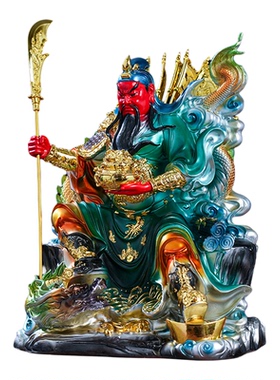 树脂关公武财神招财供奉摆件