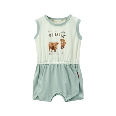 Milkbarn宝宝拼接短裤连体服