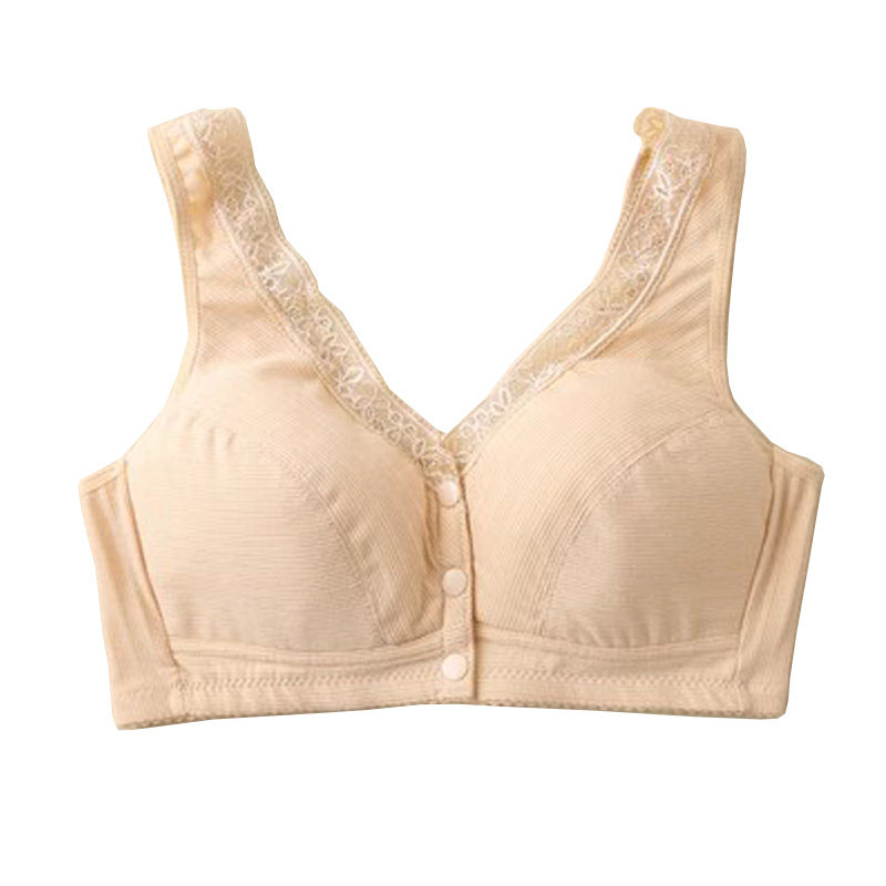 薄款全棉哺乳内衣女前搭扣薄棉杯大码无钢圈全罩杯背心式侧收文胸
