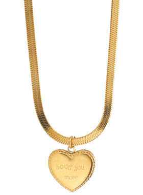 欧美时髦金爱心字母牌项链女钛钢不掉色锁骨链配轻奢高级感配饰品