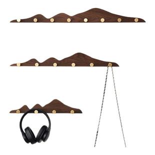 黑胡桃实木黄铜挂衣钩进门玄关挂衣架墙上壁挂入户门衣帽衣服挂钩