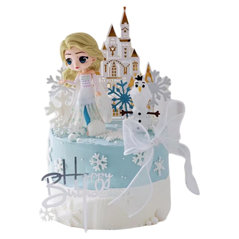 爱莎公主女神儿童卡通周岁冰雪奇缘生日蛋糕同城配送南昌上海杭州