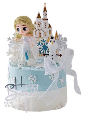 爱莎公主女神儿童卡通周岁冰雪奇缘生日蛋糕同城配送南昌上海杭州