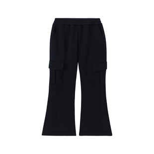 布丁哈鲁冬装童装女童洋气裤子2026秋冬款儿童加绒工装风长裤