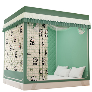 秋冬保暖防寒蚊帐夹棉家用宝宝防摔床上帐篷拉链加厚支架2025新款