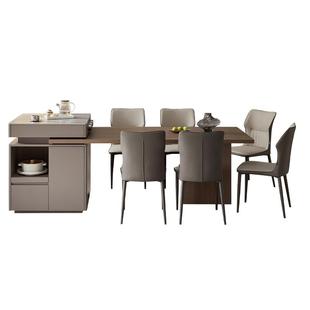 全友家居多功能储物式岩板岛台餐桌一体轻奢现代家用可伸缩饭桌