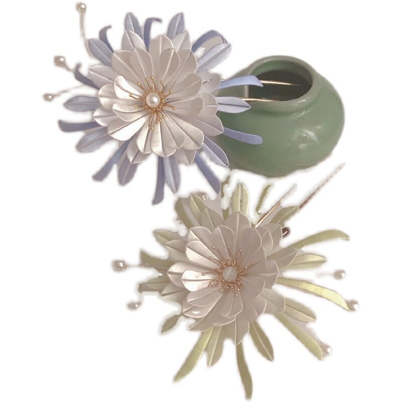 缠花发簪diy昙花材料包汉服头饰
