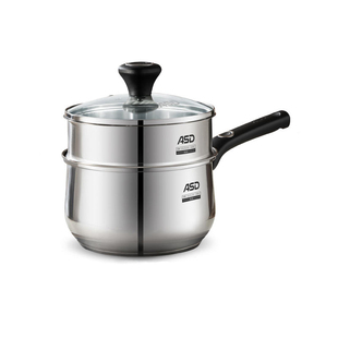 爱仕达奶锅无涂层304不锈钢燃气电磁炉用汤锅家用辅食炖煮泡面锅