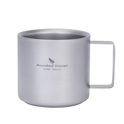 必唯纯钛户外咖啡杯220ml