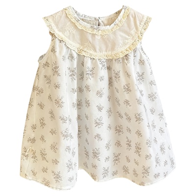 中国大陆亲肤透气碎花A字裙无袖