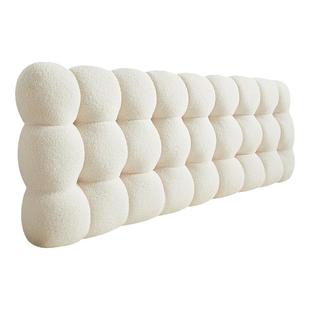 泰迪绒小雪球床头软包靠背榻榻米奶油风靠枕无床头免拆洗大靠枕