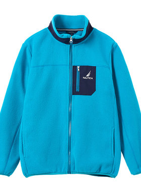 NAUTICA/诺帝卡童装男童女童户外时尚抓绒衣秋冬季儿童摇粒绒外套