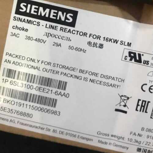 议价西门子6SL3100-0EE21-6AA0全新原装电源电抗器6SL31000EE216A