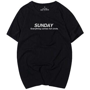 周一Monday到周日sunday星期个性英文可定制短袖t恤衫男女半袖T恤