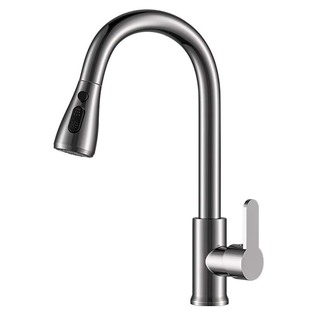 全铜厨房抽拉式水龙头家用防溅水洗菜洗碗盆洗手池两用冷热二合一