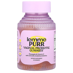 美国Lemme Purr女性私密健康益生菌菠萝软糖气味好闻泌尿酵母平衡