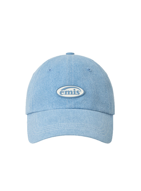 emis浅蓝牛仔做旧橡胶标棒球帽