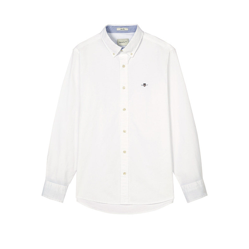 【亚洲版型】GANT/甘特男士经典牛津纺衬衣纯色通勤休闲长袖衬衫