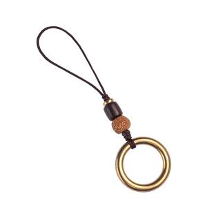 纯黄铜环手机指环扣金属通用防尘塞吊坠U盘挂件防丢挂绳手工饰品