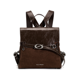 JTB重构双肩包.小众复古背包女通勤大容量电脑包旅行包学院风书包