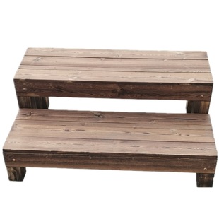 防腐木脚踏庭院户外增高台定制登高二三步梯简约垫脚凳实木台阶