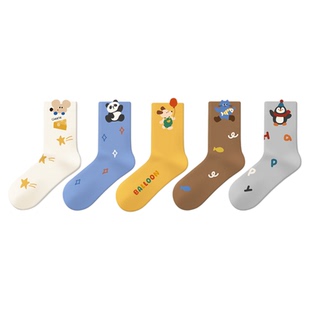 尼多熊儿童袜子春秋棉袜a类中大童抗菌防臭袜男童袜女童秋冬可爱