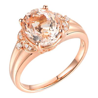 米莱18k金镶嵌天然摩根石定制