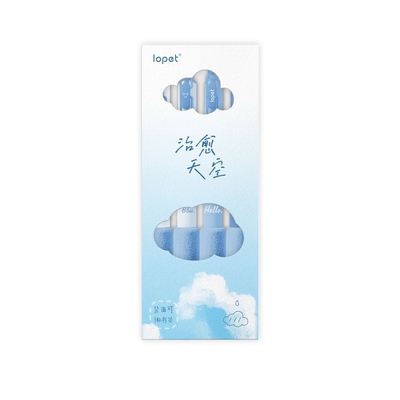 lopet按动速干塑料4软握中性笔