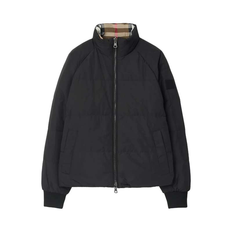 【自营】BURBERRY/博柏利双面格纹拉链侧袋女士羽绒服81052131