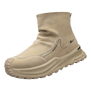 回力雪地靴男鞋冬季加绒保暖棉鞋运动高帮防水干活工作劳保马丁靴