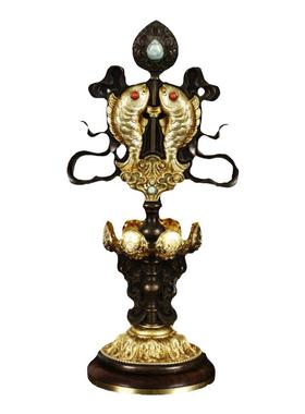 慧宝八时八吉祥纯铜佛堂桌面摆件