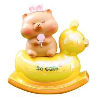 卡皮巴拉盲盒2025新款女孩 可爱傻豚happy摇摇派对水豚摇摇马公仔