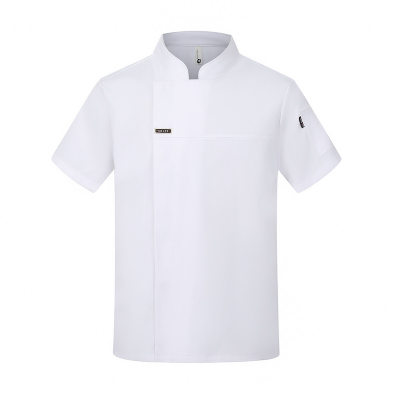 夏季短袖厨师工作服弹力透气定制