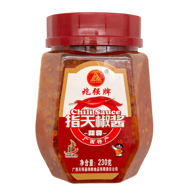 兆强牌指天椒酱230克/瓶 蒜蓉味 广西天等特产辣椒酱