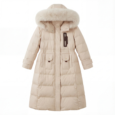 85鸭绒高克重狐狸毛领羽绒服女