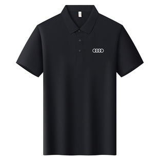 适用于奥迪工作服POLO衫夏季4S店汽车美容维修工装t恤定制logo