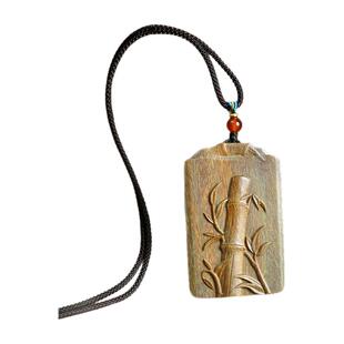 天然绿檀木节节高升吊坠竹子项链送孩子学生竹节君子竹车内挂件