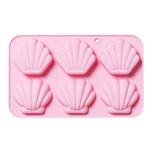 新品 6连贝壳慕斯玛德琳饼干烘焙模具仙贝巧克力蛋糕模具硅胶烤盘