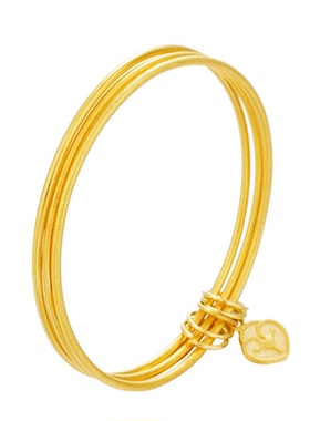 小红书同款沙金手镯细圈